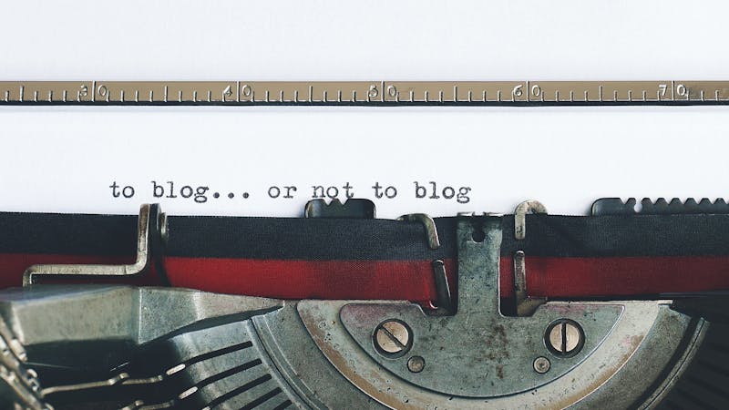 Person writing a blog post in a markdown editor