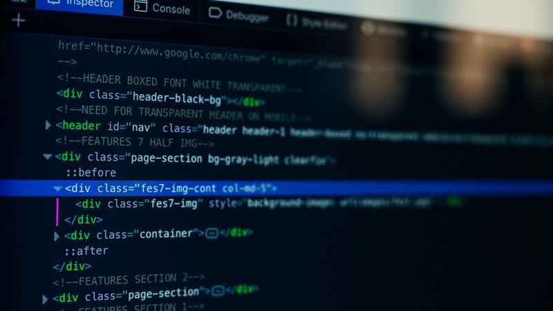 JavaScript code displayed on a developer monitor