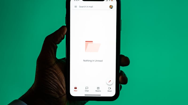 Email inbox showing transactional notification messages on a screen