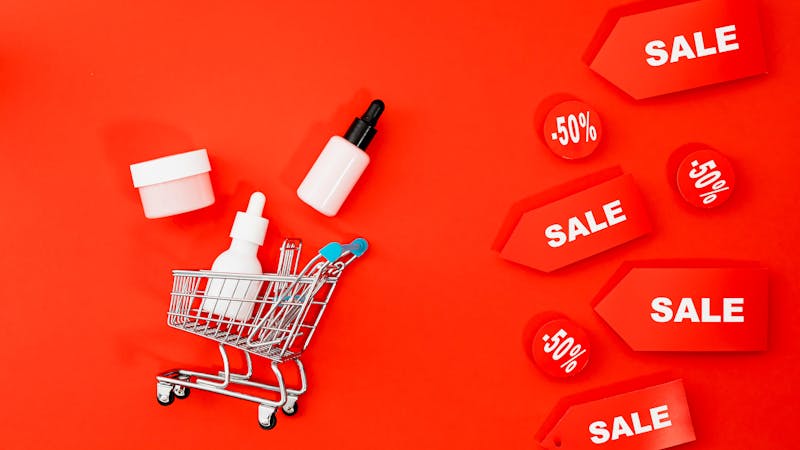Product display in an online store with organized catalog layout