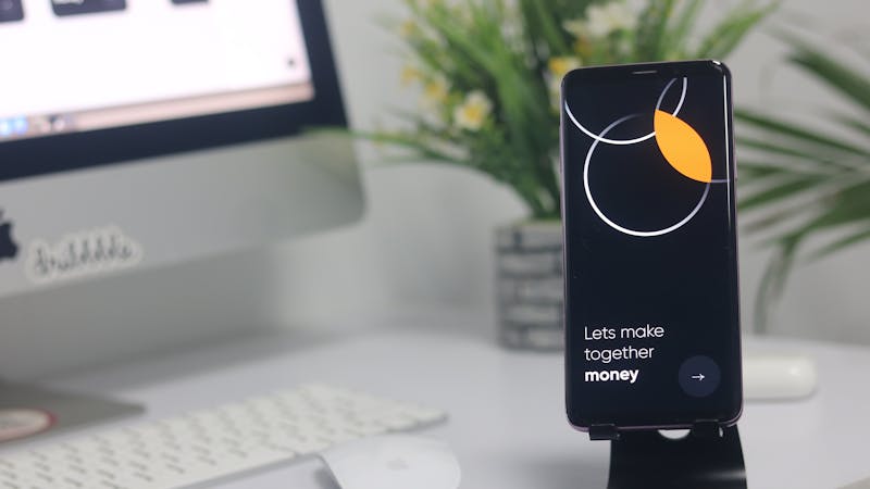 Mobile app UI design mockup on a tablet screen