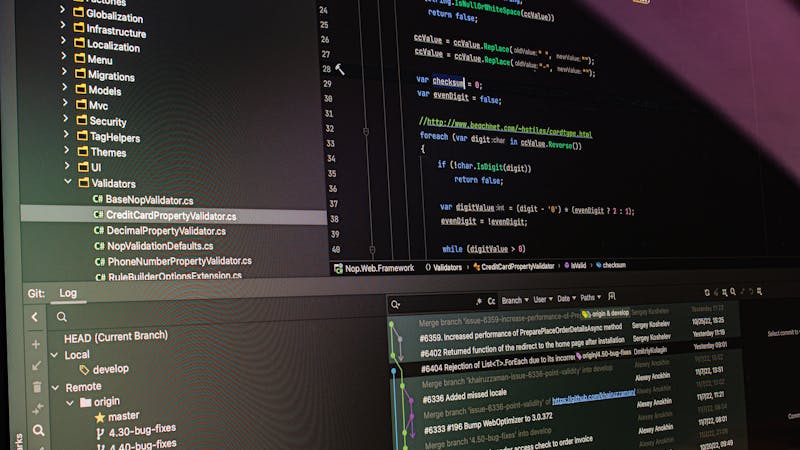 Code repository management with version control and branch workflow