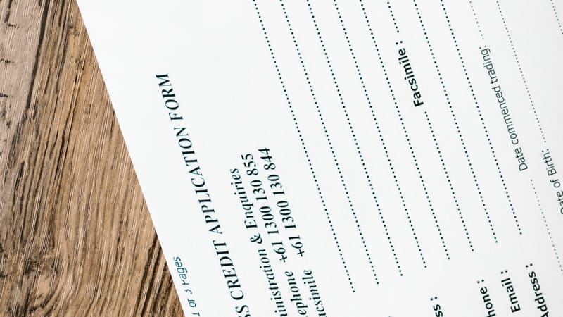 Business document template with organized sections and formatting